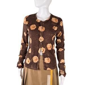 Vintage John Galliano cashmere floral cardigan with tags. M.